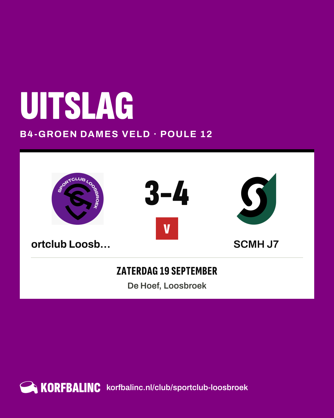 Sportclub Loosbroek J6 - SCMH J7