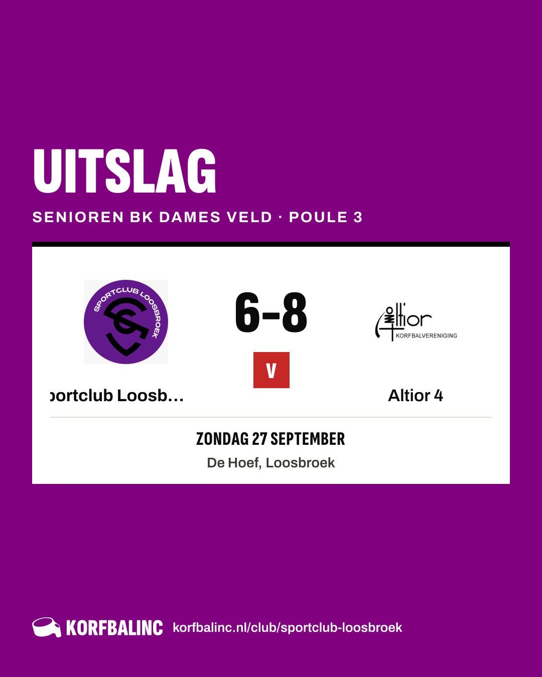 Sportclub Loosbroek 3 - Altior 4