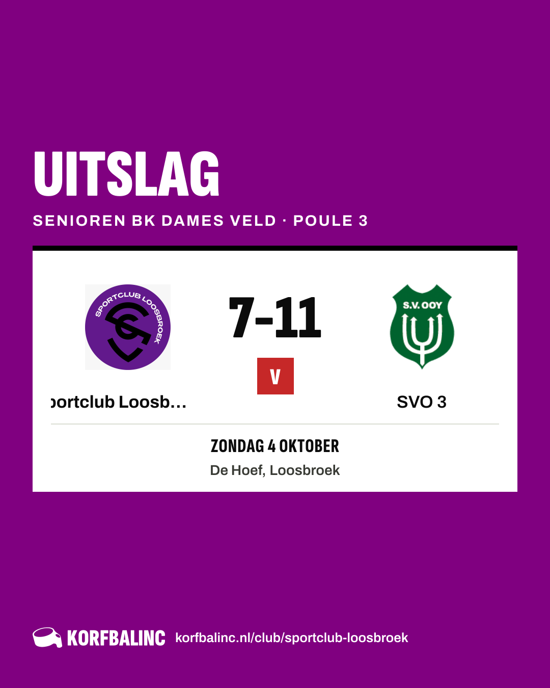 Sportclub Loosbroek 3 - SVO 3