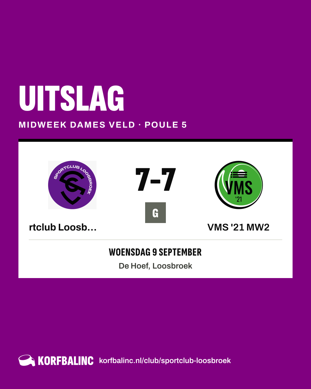 Sportclub Loosbroek MW1 - VMS '21 MW2
