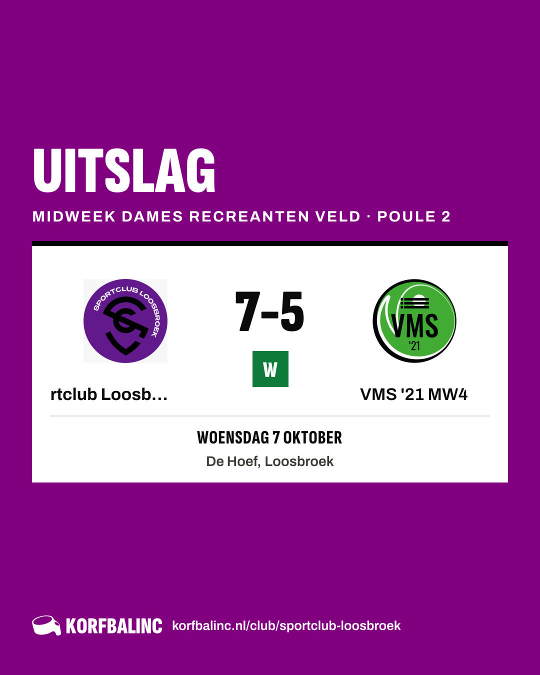 Sportclub Loosbroek MW2 - VMS '21 MW4