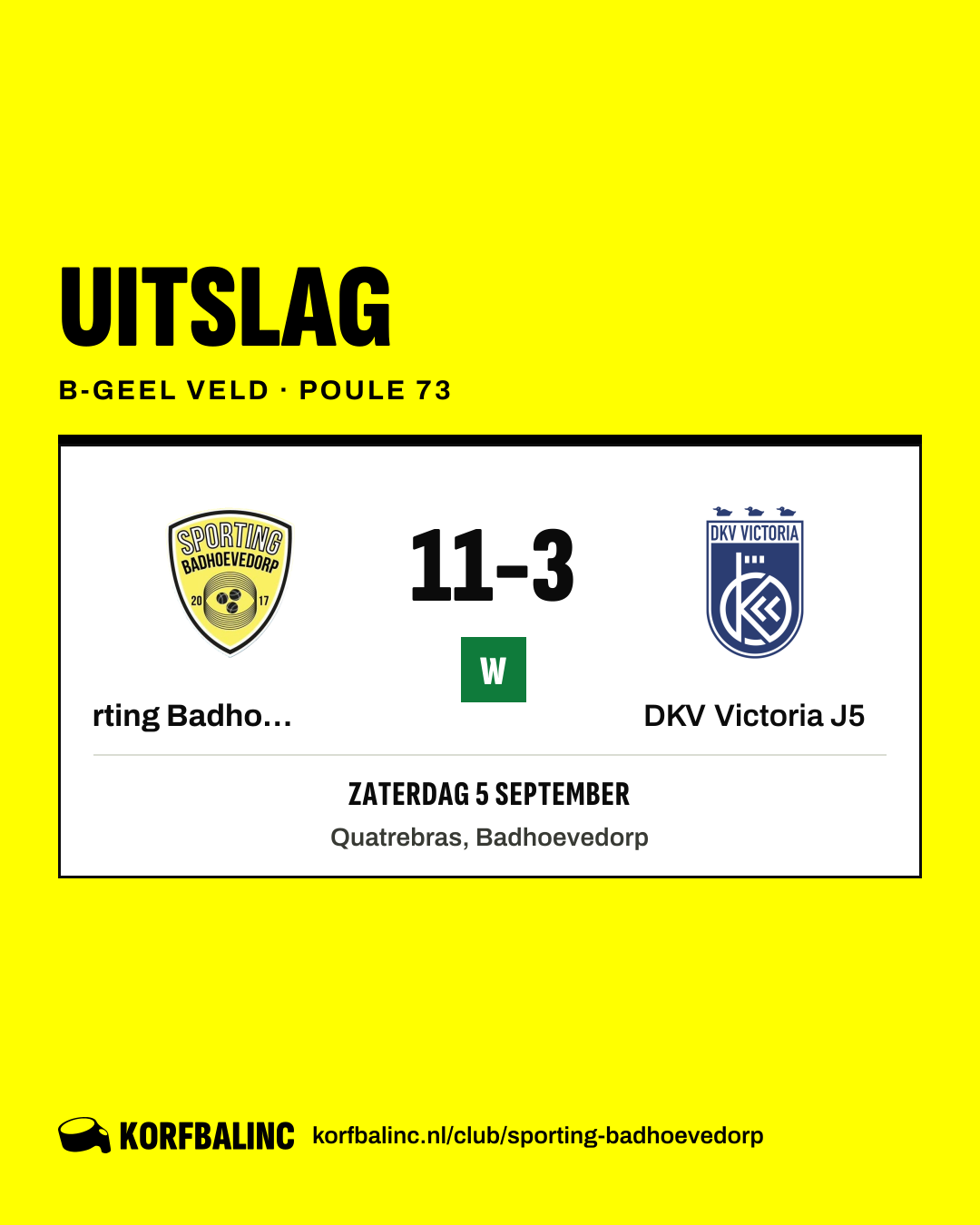 Sporting Badhoevedorp J3 - DKV Victoria J5