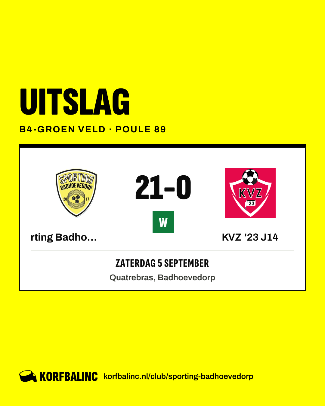 Sporting Badhoevedorp J5 - KVZ '23 J14