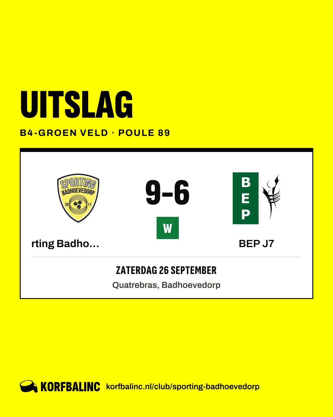 Sporting Badhoevedorp J5 - BEP J7
