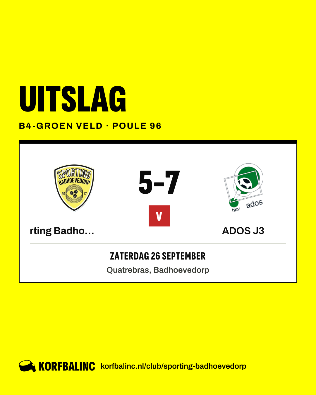Sporting Badhoevedorp J6 - ADOS J3