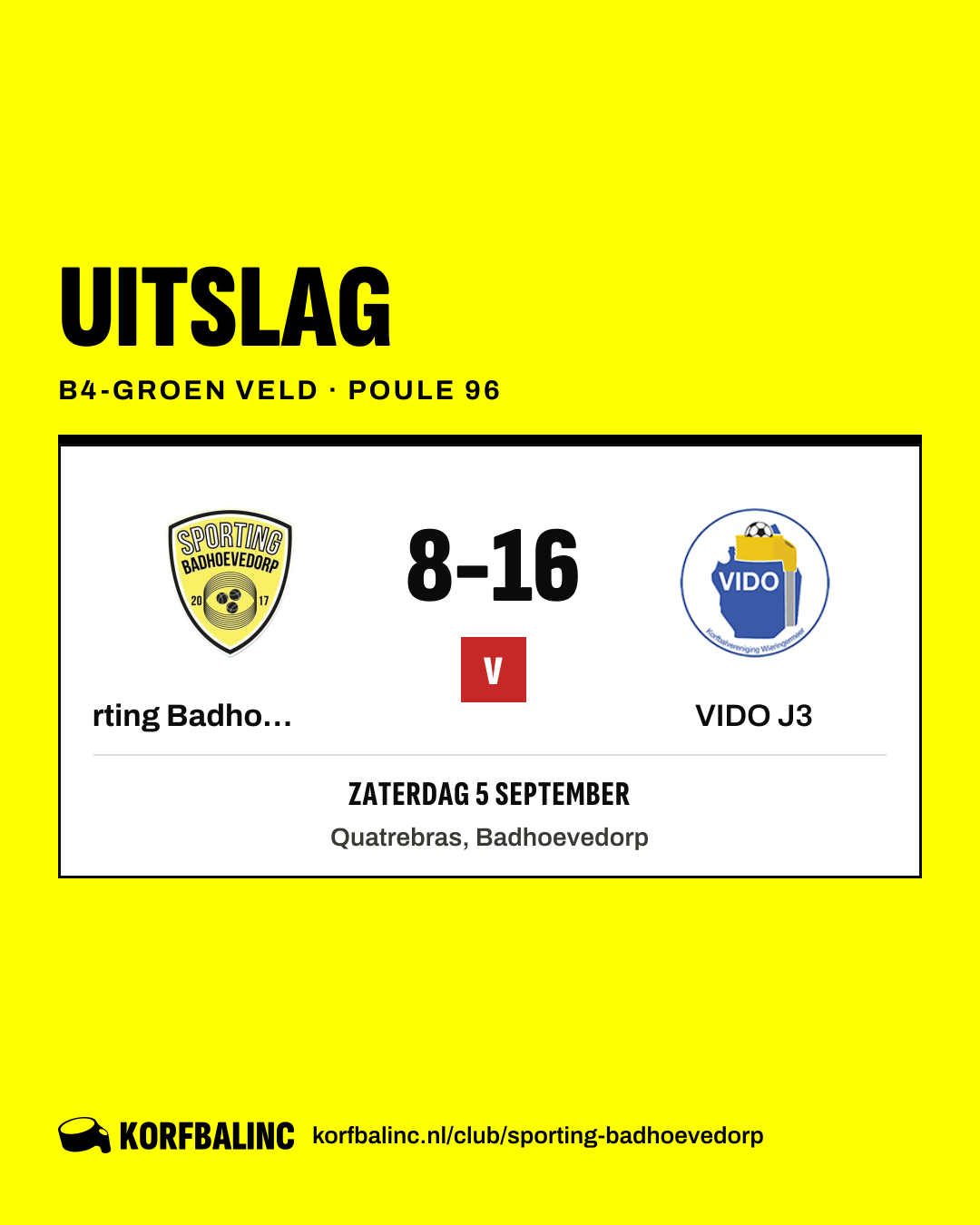 Sporting Badhoevedorp J6 - VIDO J3