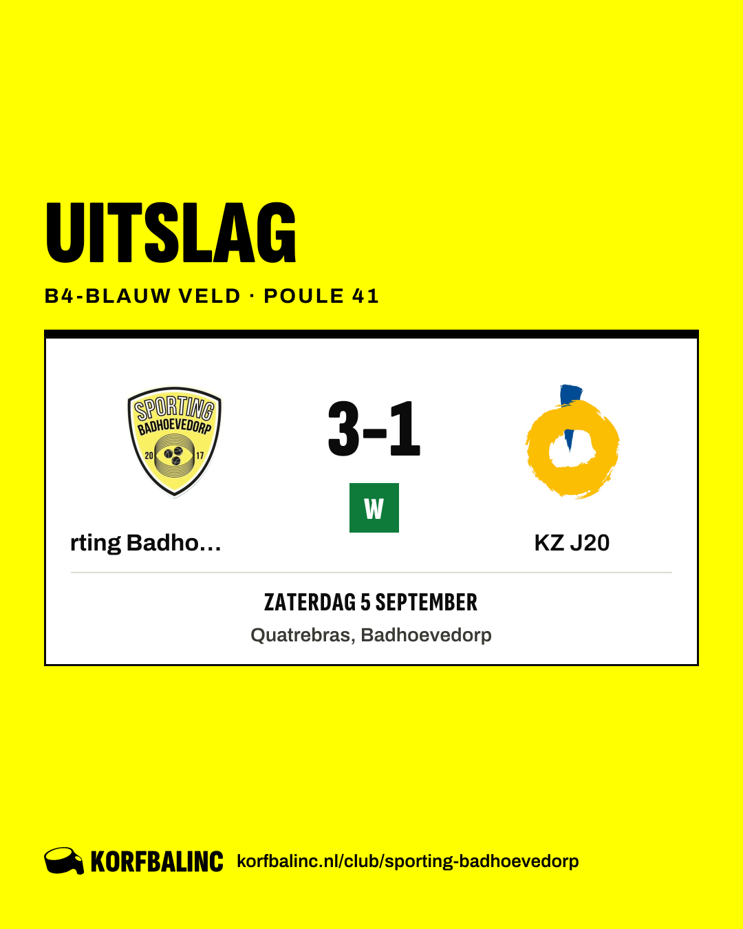 Sporting Badhoevedorp J8 - KZ J20