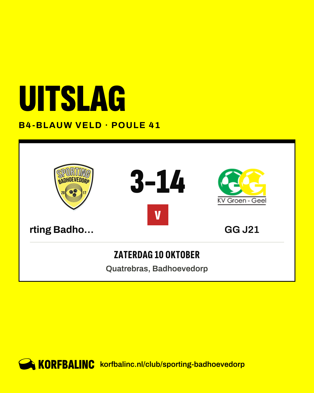 Sporting Badhoevedorp J8 - GG J21