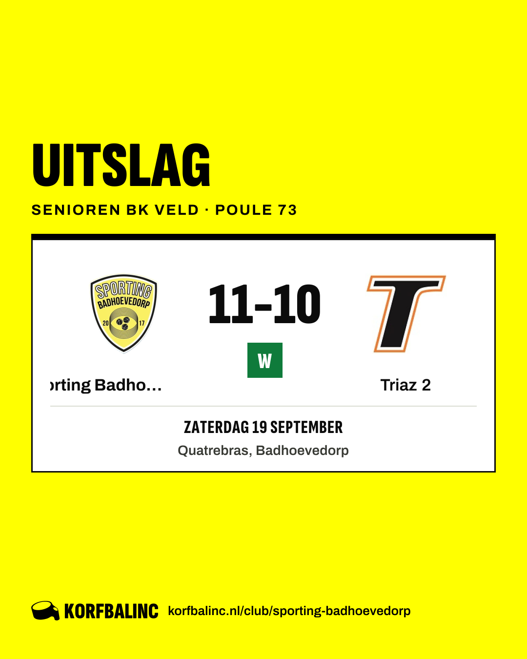 Sporting Badhoevedorp 2 - Triaz 2