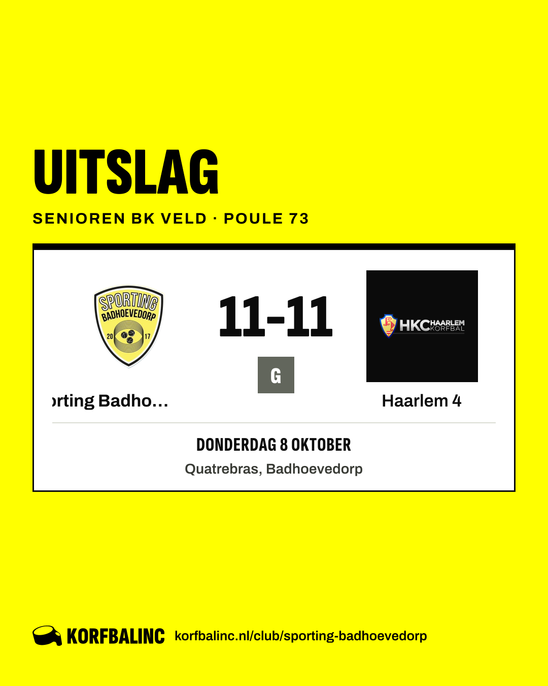 Sporting Badhoevedorp 2 - Haarlem 4