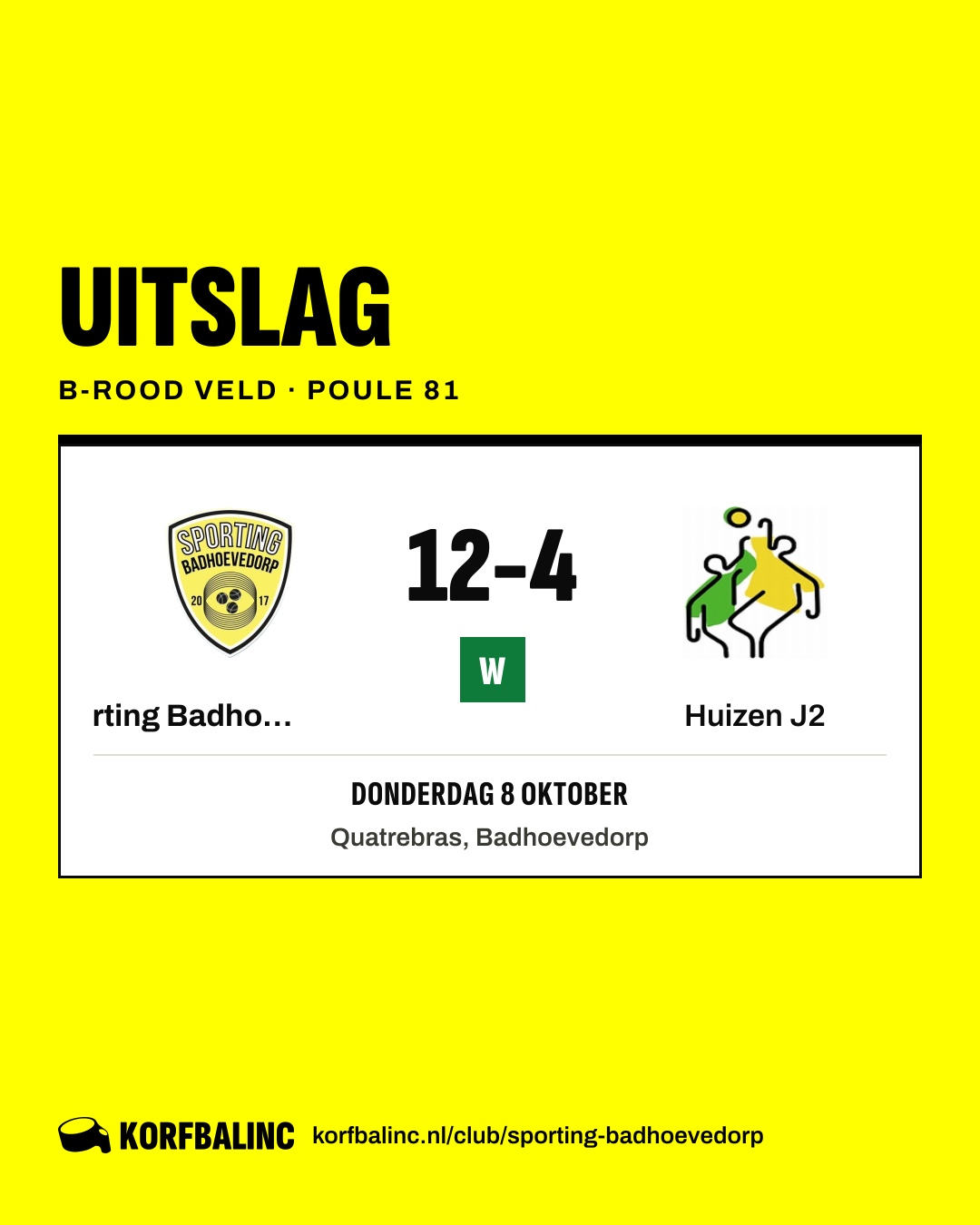 Sporting Badhoevedorp J1 - Huizen J2