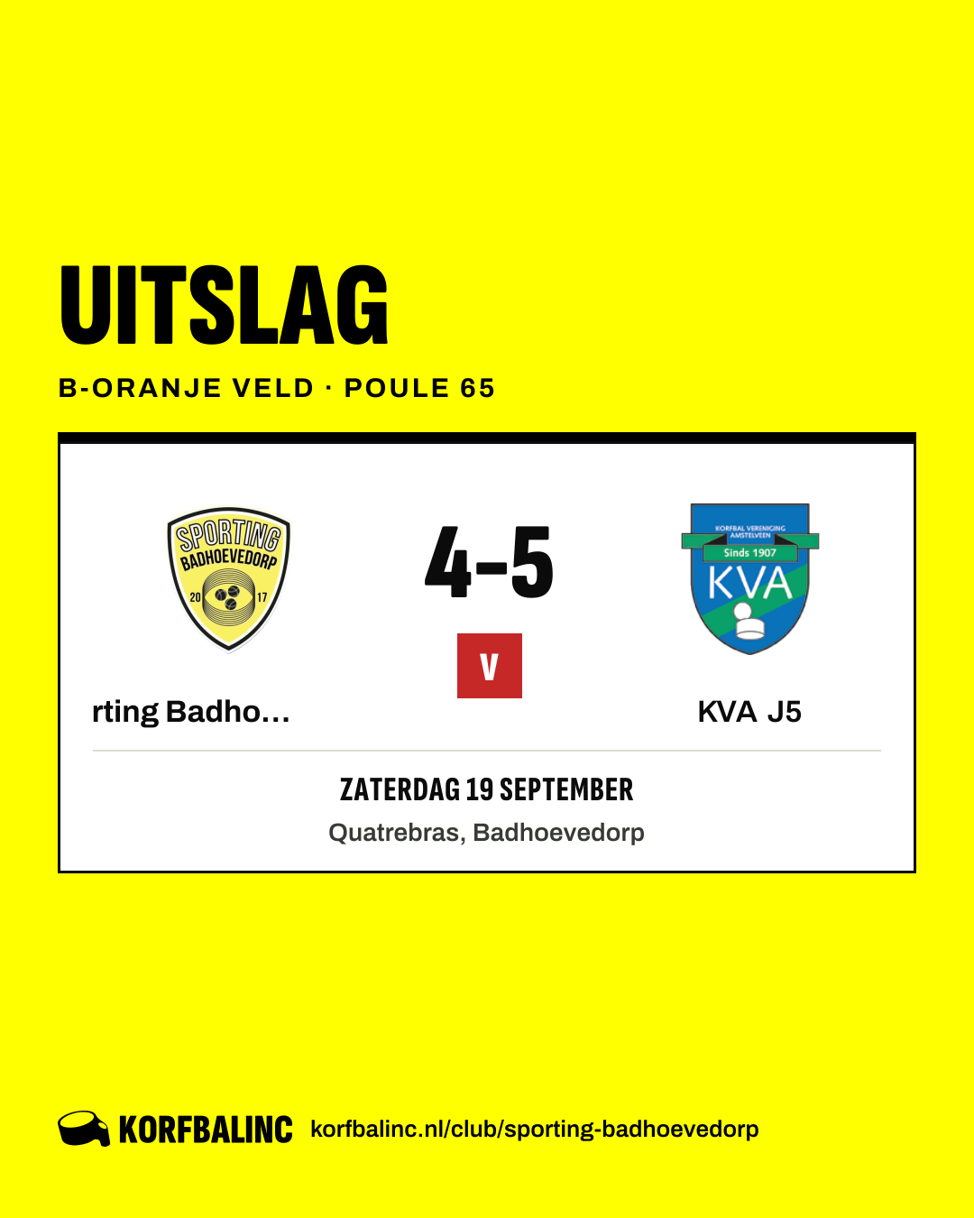 Sporting Badhoevedorp J2 - KVA J5