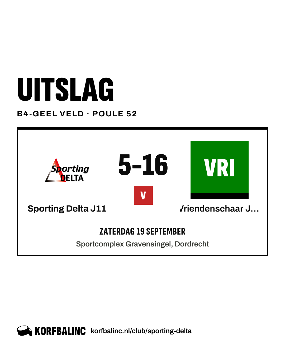 Sporting Delta J11 - Vriendenschaar J13