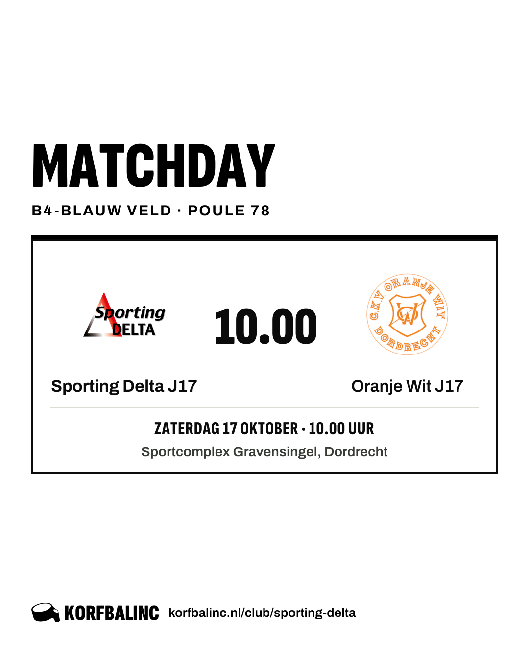 Sporting Delta J17 - Oranje Wit J17