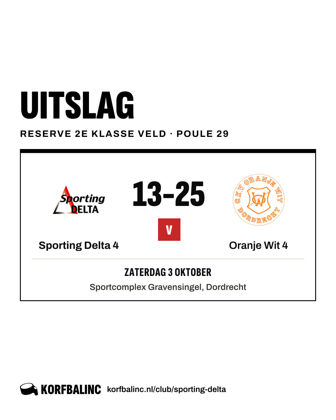 Sporting Delta 4 - Oranje Wit 4