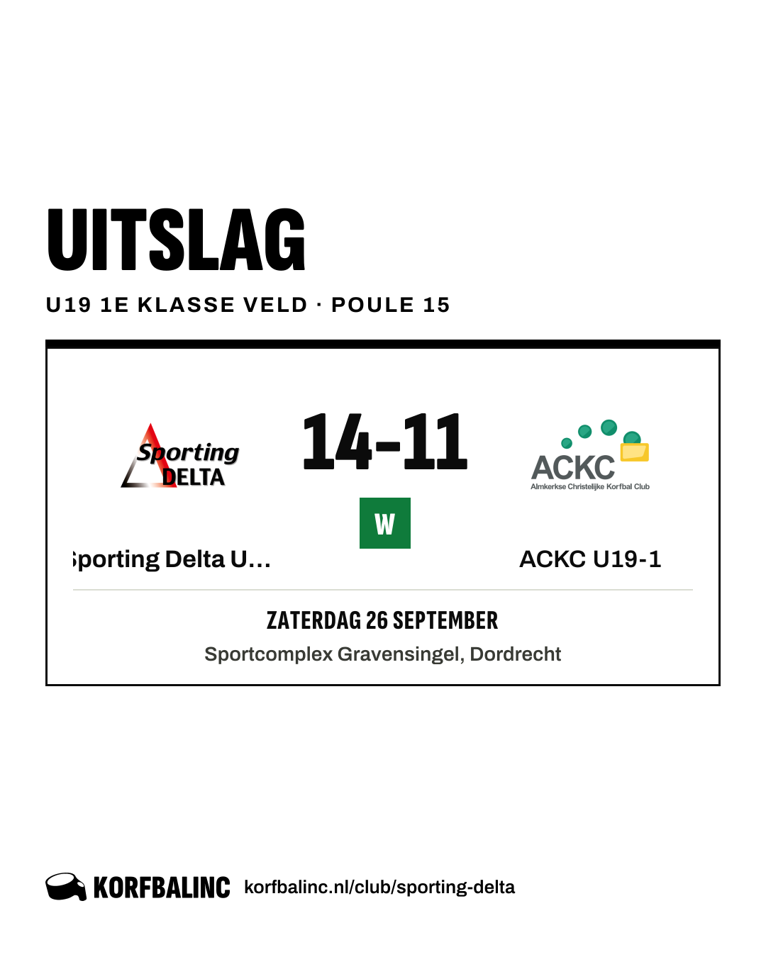 Sporting Delta U19-1 - ACKC U19-1