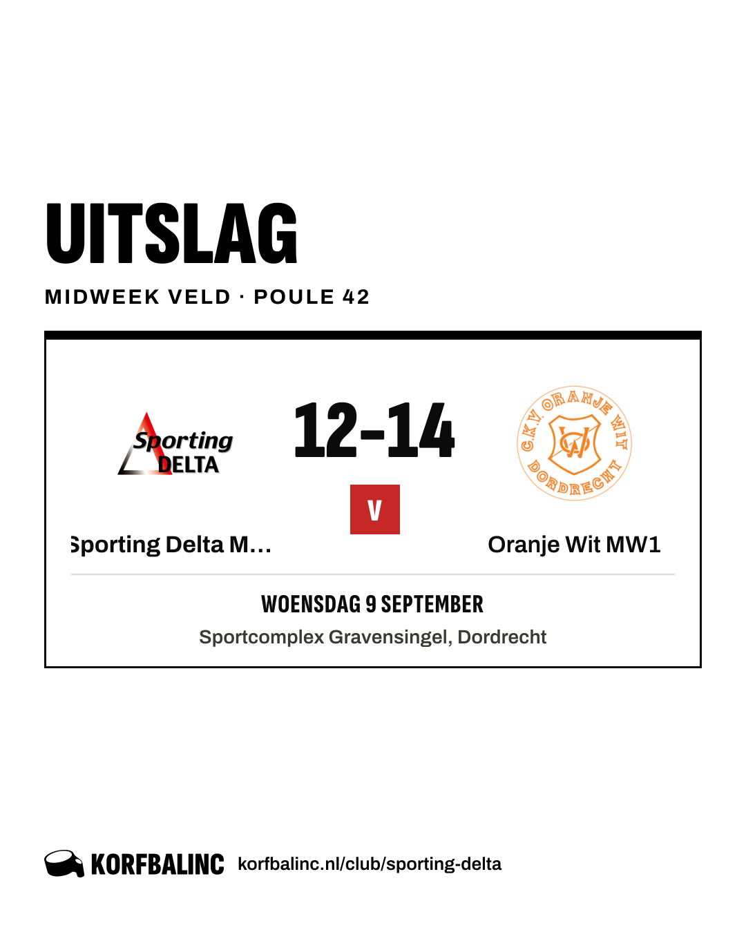 Sporting Delta MW1 - Oranje Wit MW1
