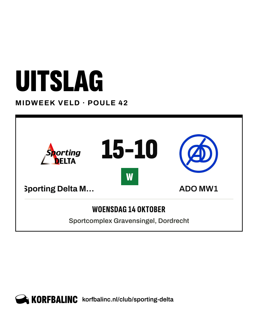 Sporting Delta MW1 - ADO MW1