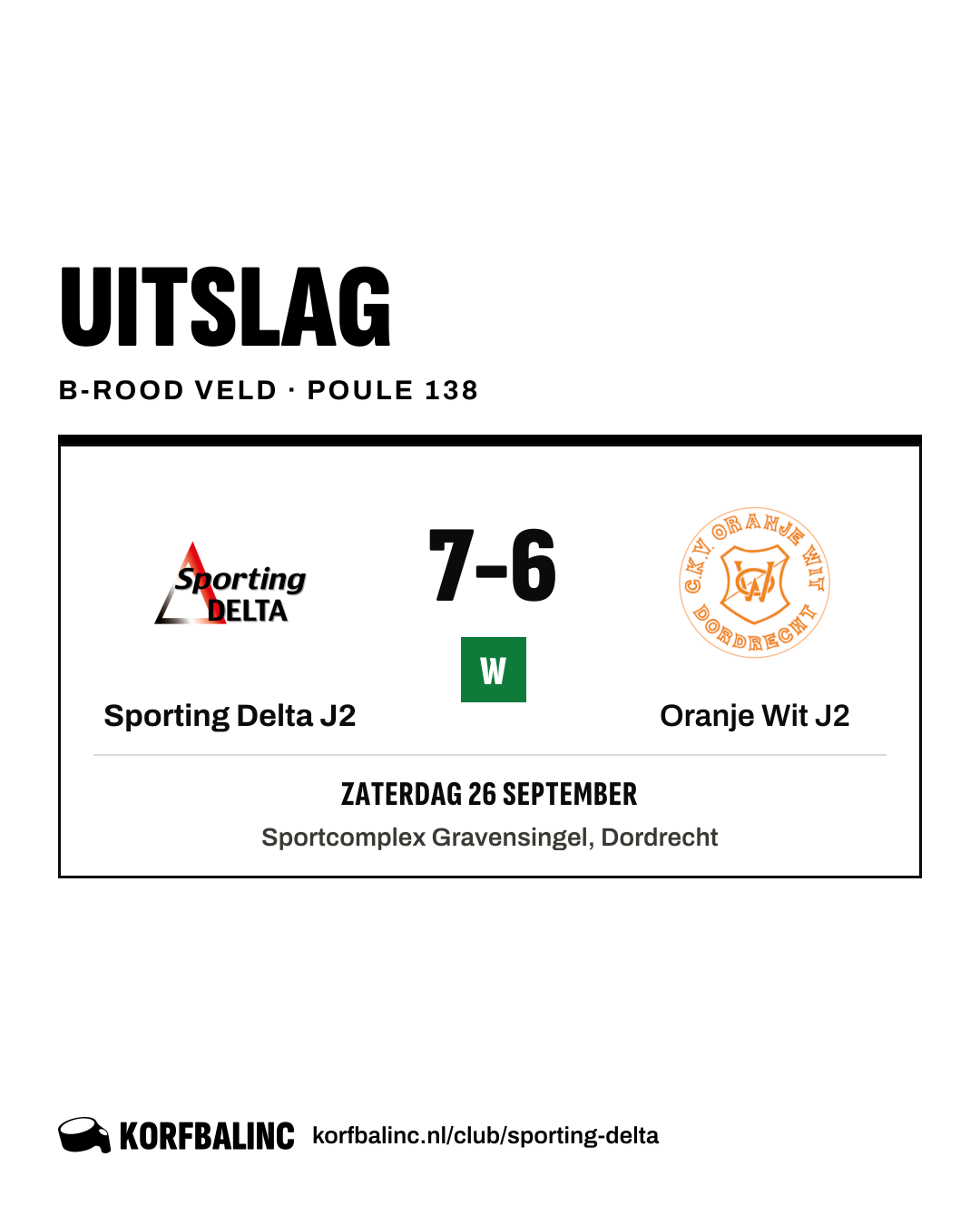 Sporting Delta J2 - Oranje Wit J2