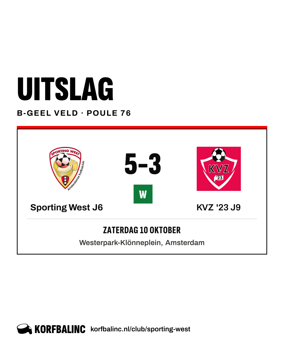 Sporting West J6 - KVZ '23 J9