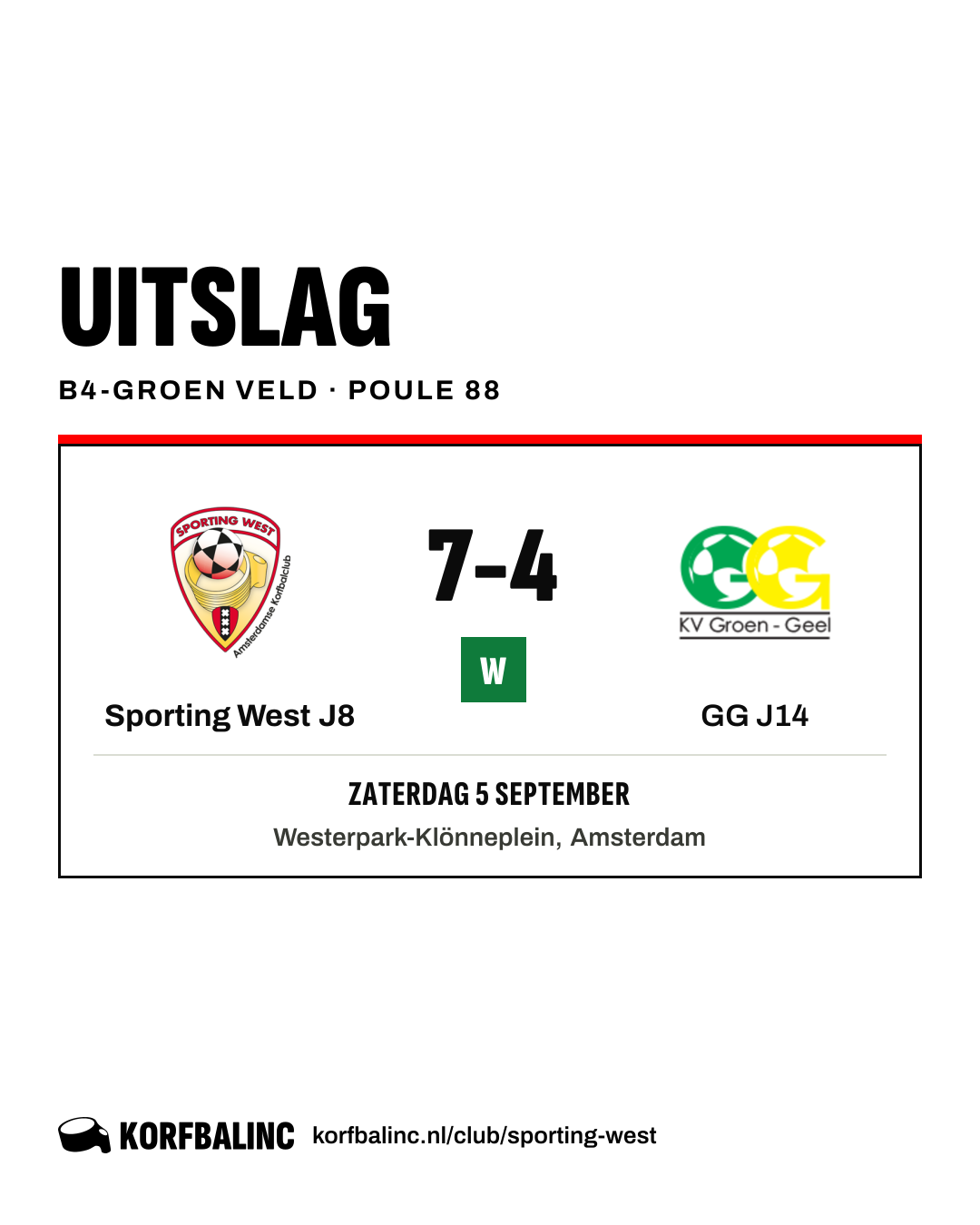 Sporting West J8 - GG J14