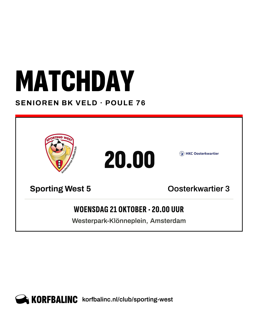 Sporting West 5 - Oosterkwartier 3
