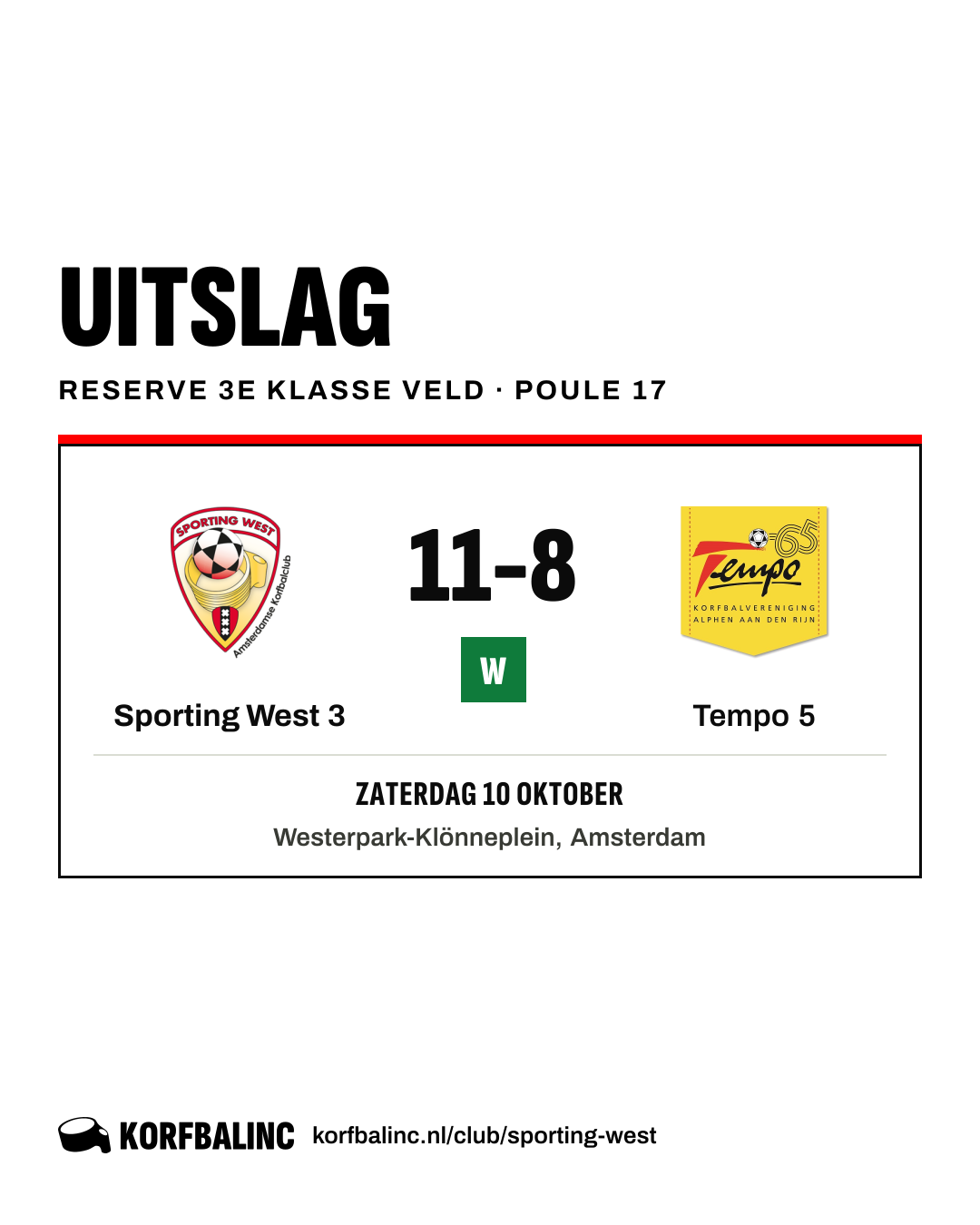 Sporting West 3 - Tempo 5