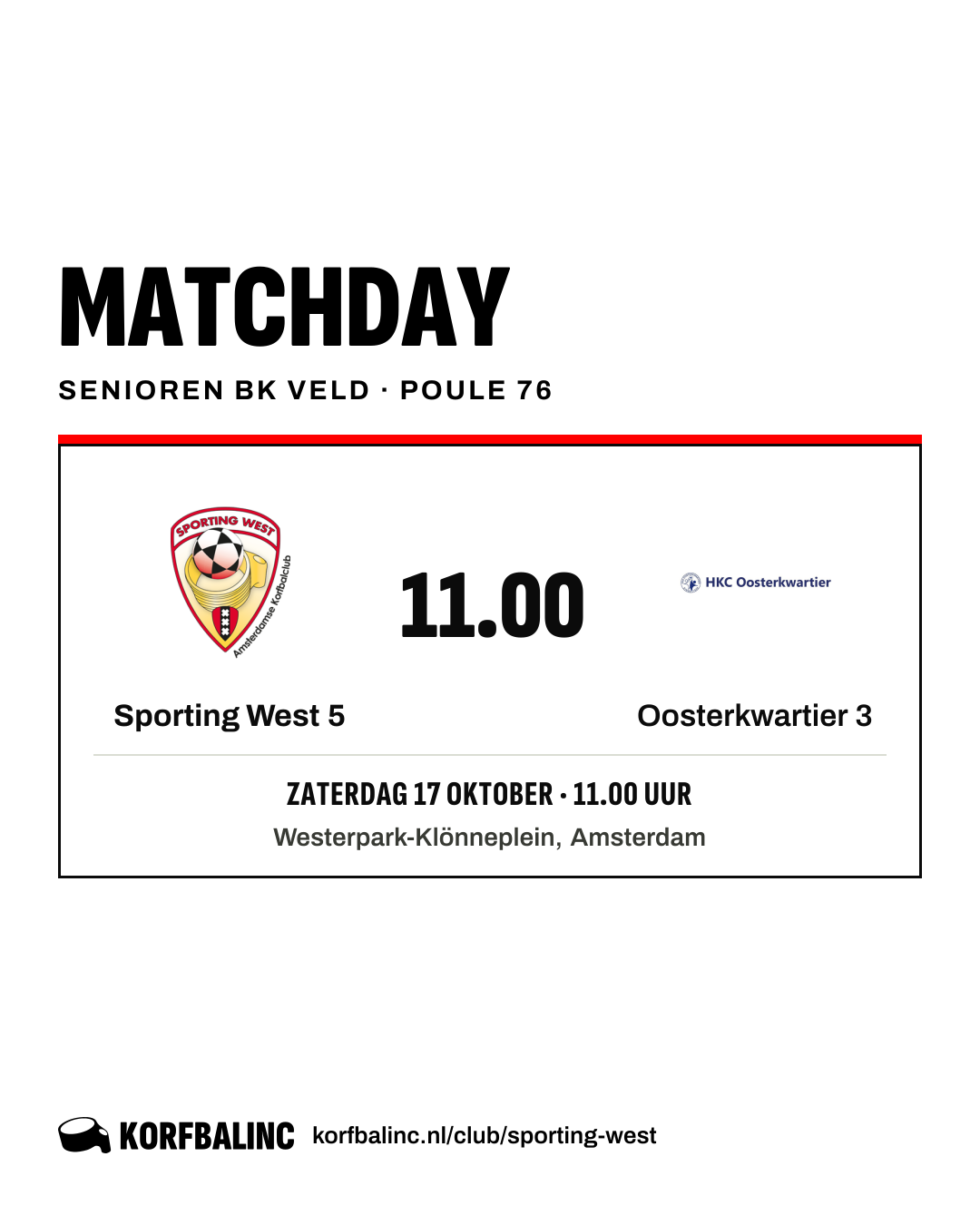 Sporting West 5 - Oosterkwartier 3