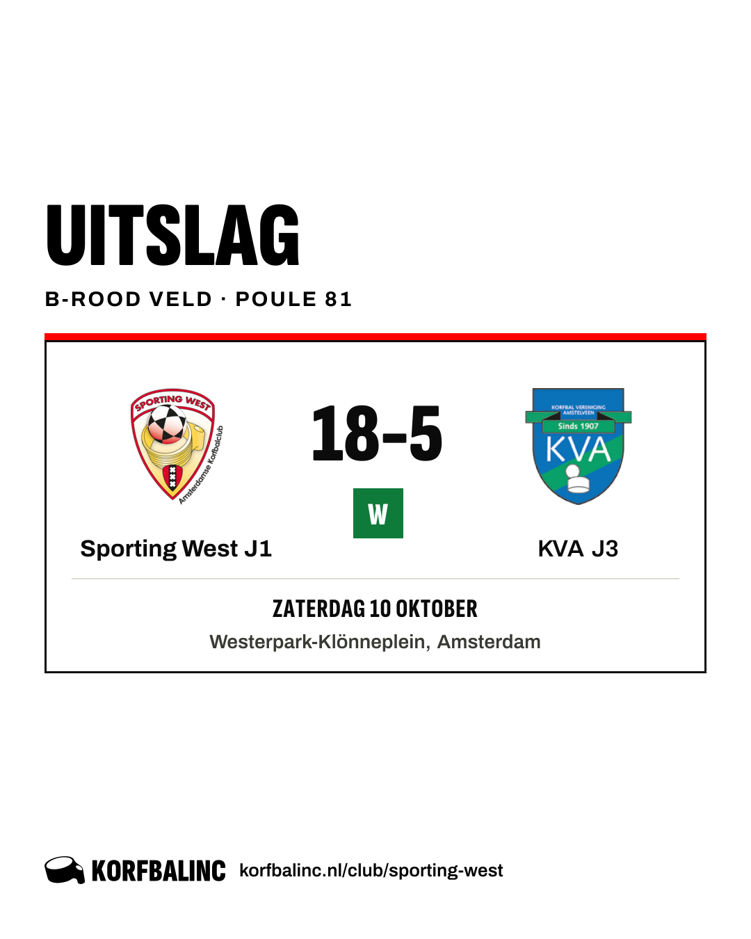 Sporting West J1 - KVA J3