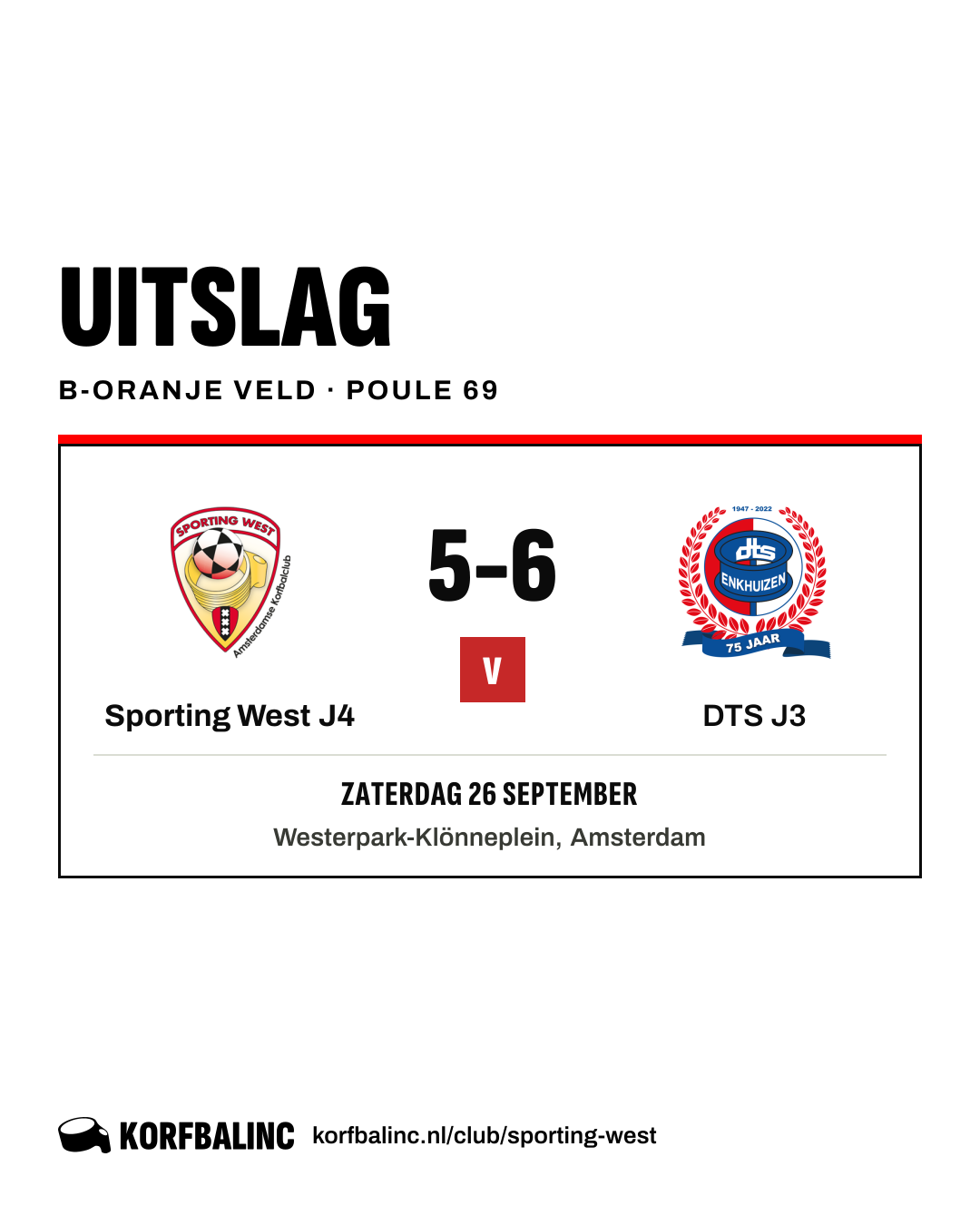 Sporting West J4 - DTS J3