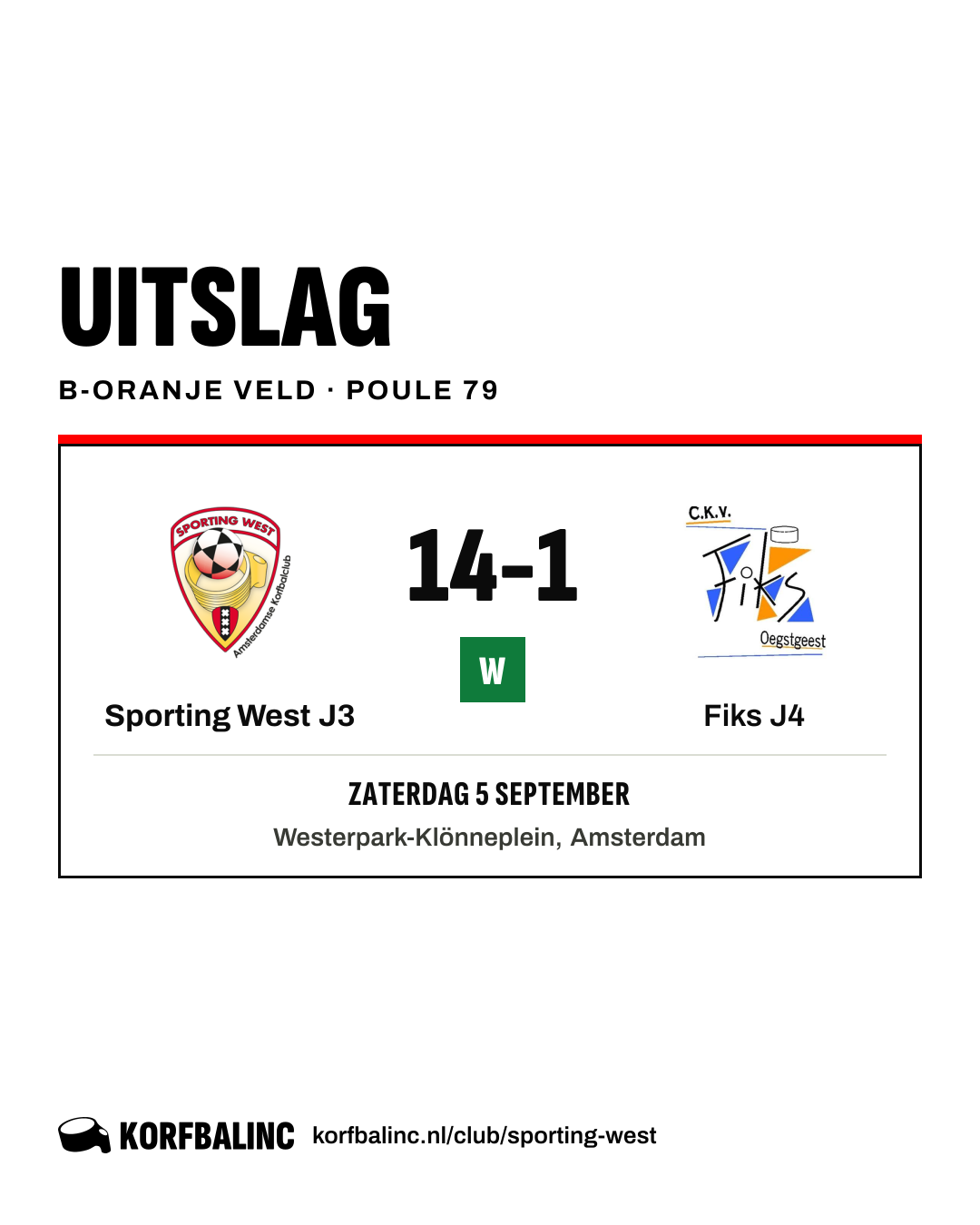 Sporting West J3 - Fiks J4