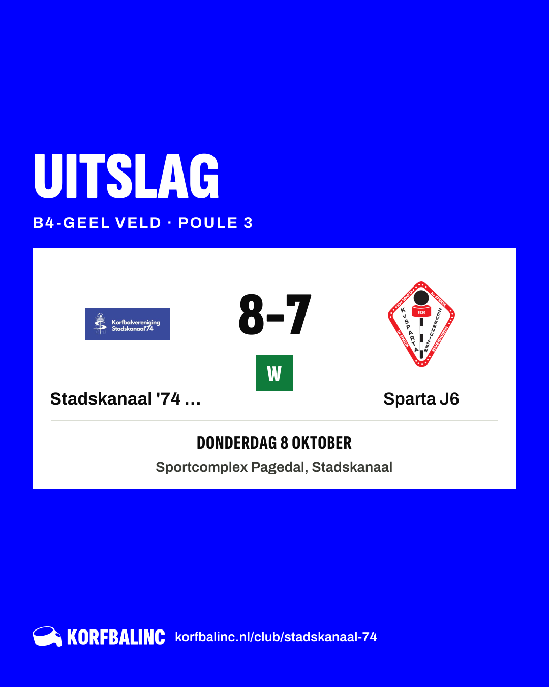 Stadskanaal '74 J2 - Sparta J6