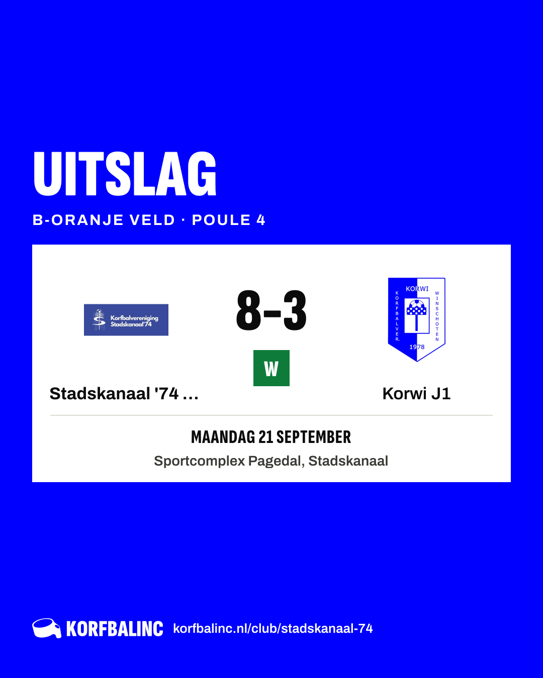 Stadskanaal '74 J1 - Korwi J1