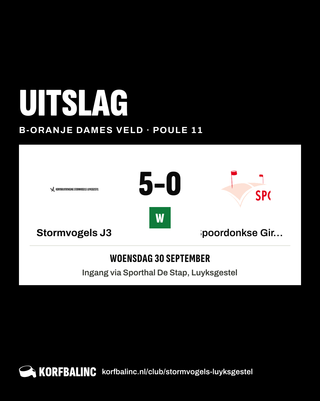 Stormvogels J3 - Spoordonkse Girls J1