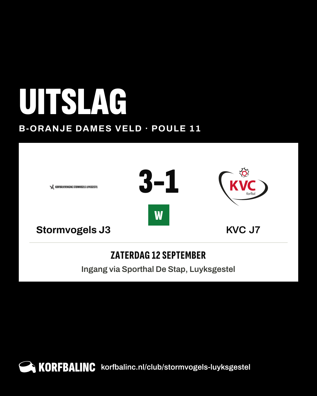 Stormvogels J3 - KVC J7