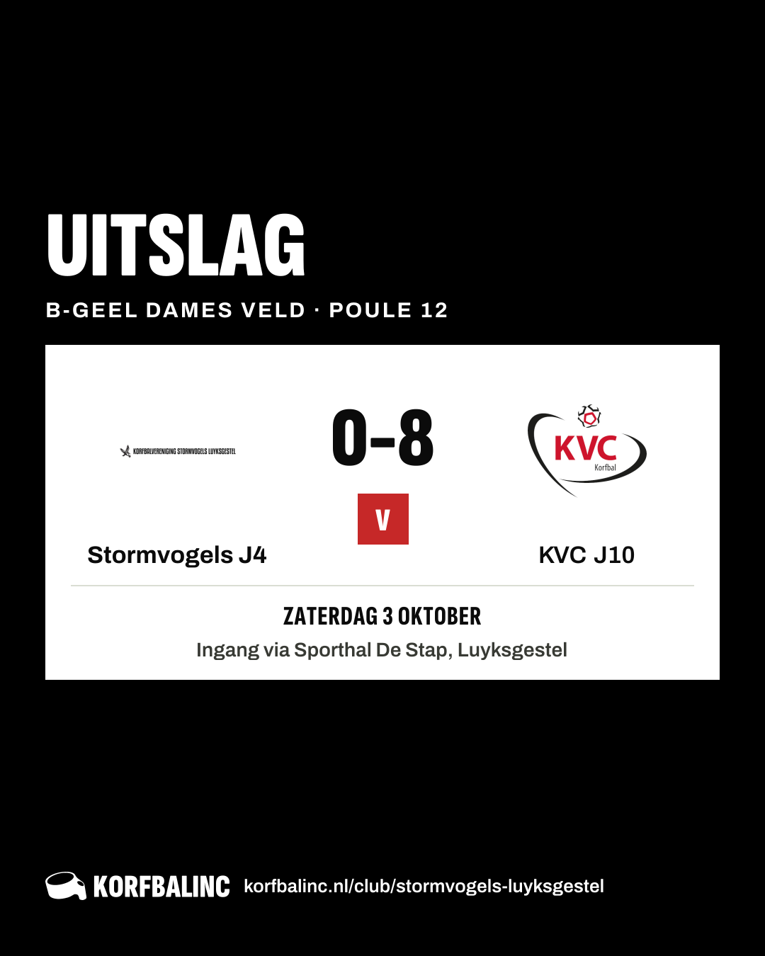 Stormvogels J4 - KVC J10
