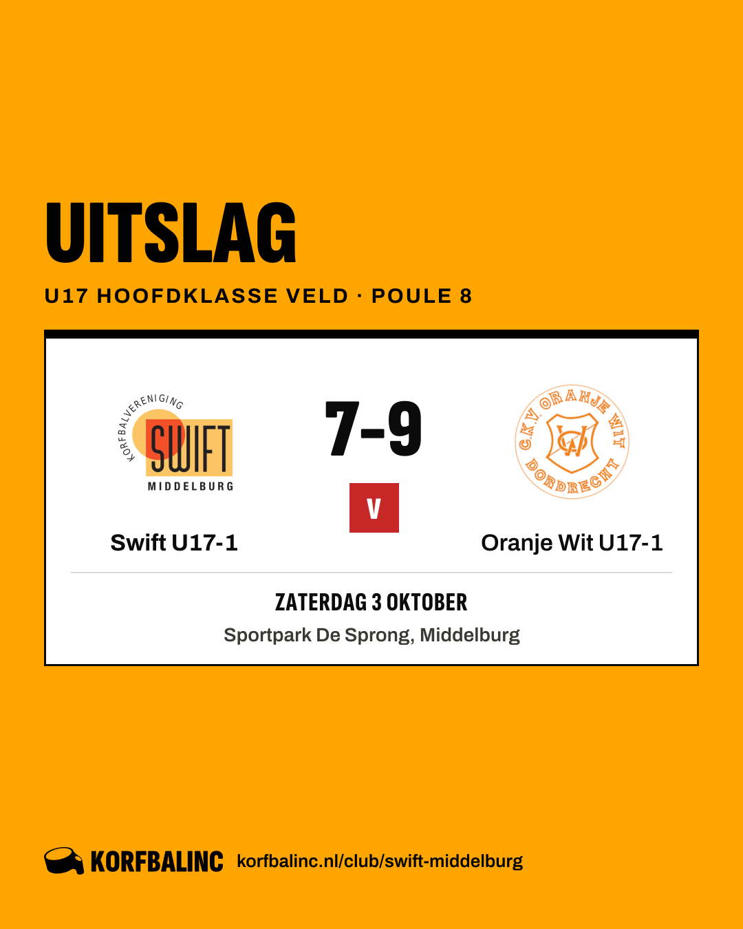 Swift U17-1 - Oranje Wit U17-1