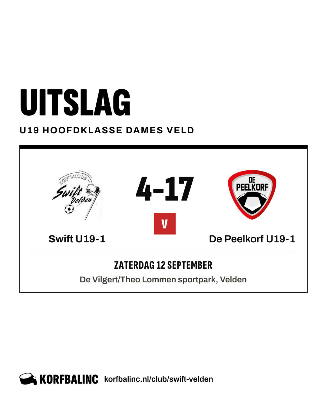 Swift U19-1 - De Peelkorf U19-1