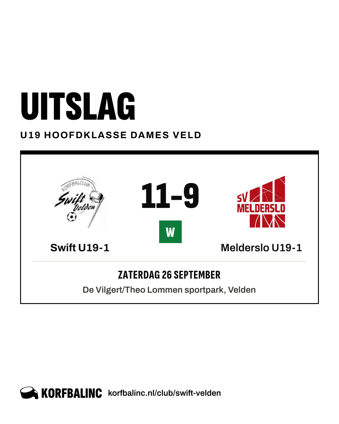 Swift U19-1 - Melderslo U19-1