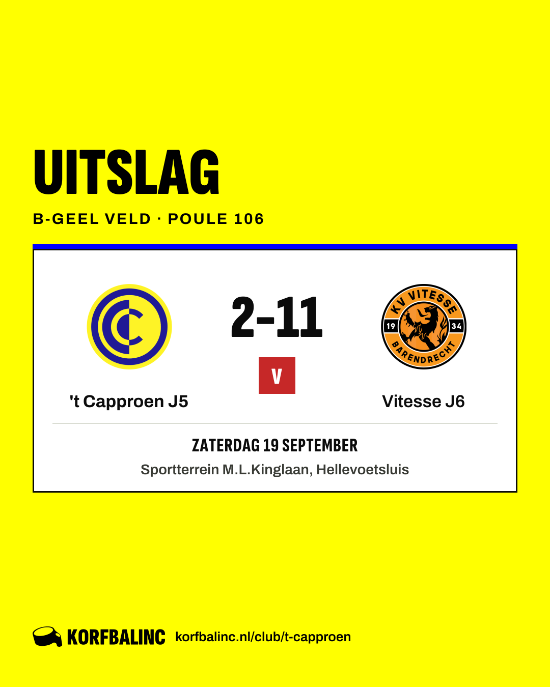 't Capproen J5 - Vitesse J6