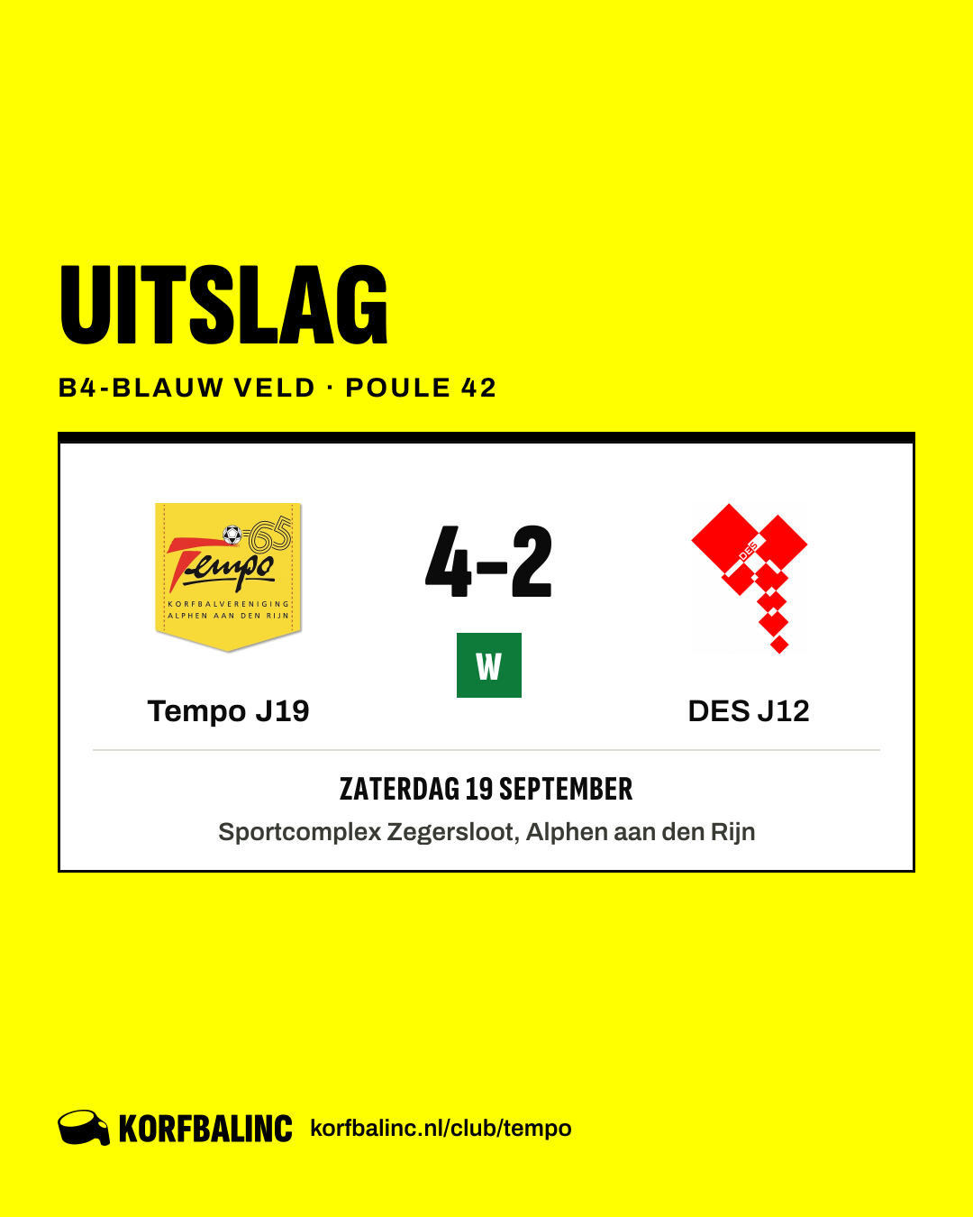 Tempo J19 - DES J12