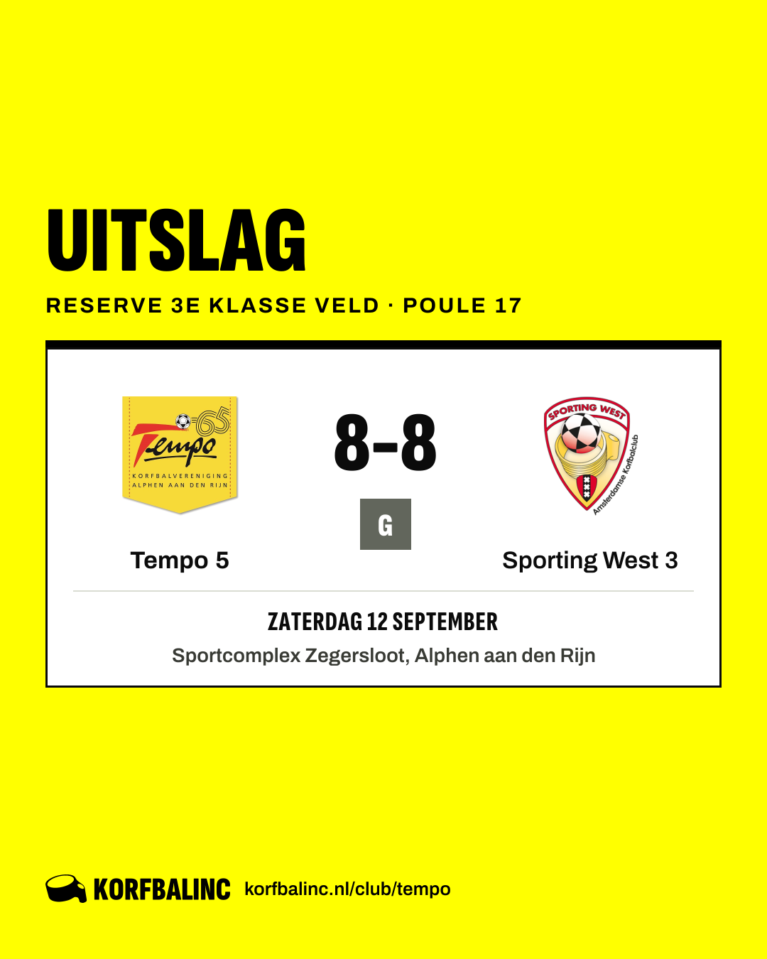 Tempo 5 - Sporting West 3