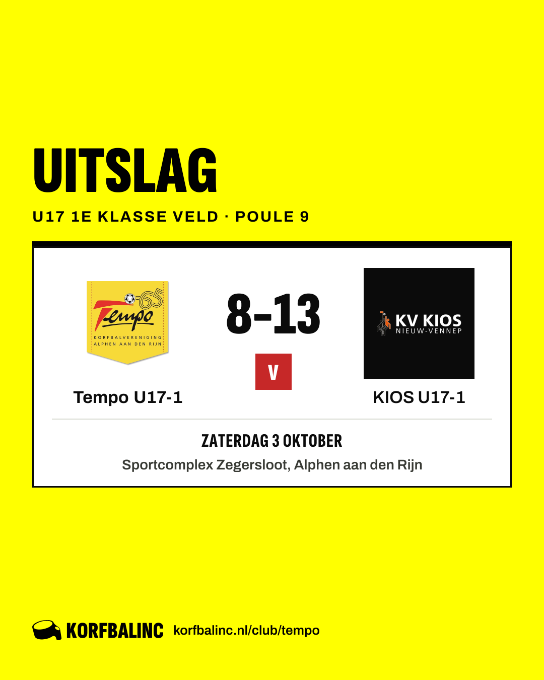 Tempo U17-1 - KIOS U17-1