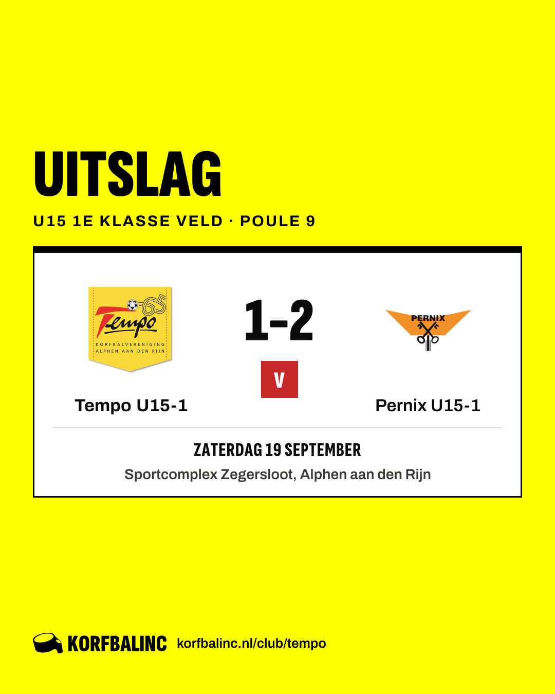 Tempo U15-1 - Pernix U15-1