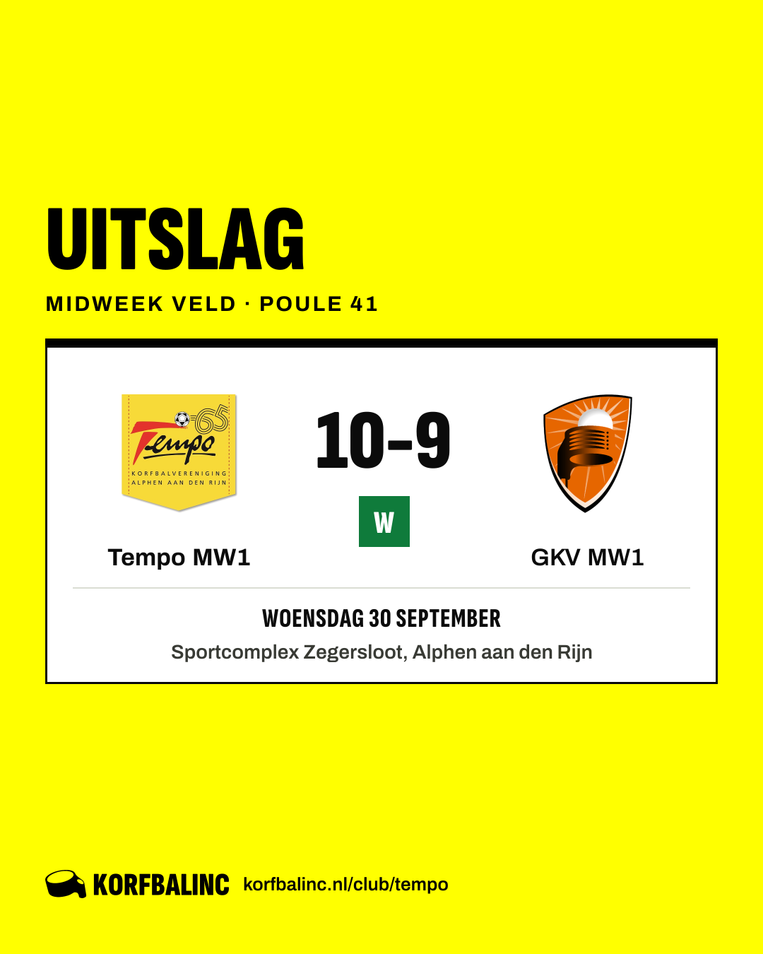 Tempo MW1 - GKV MW1