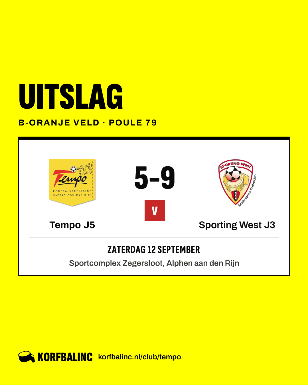 Tempo J5 - Sporting West J3