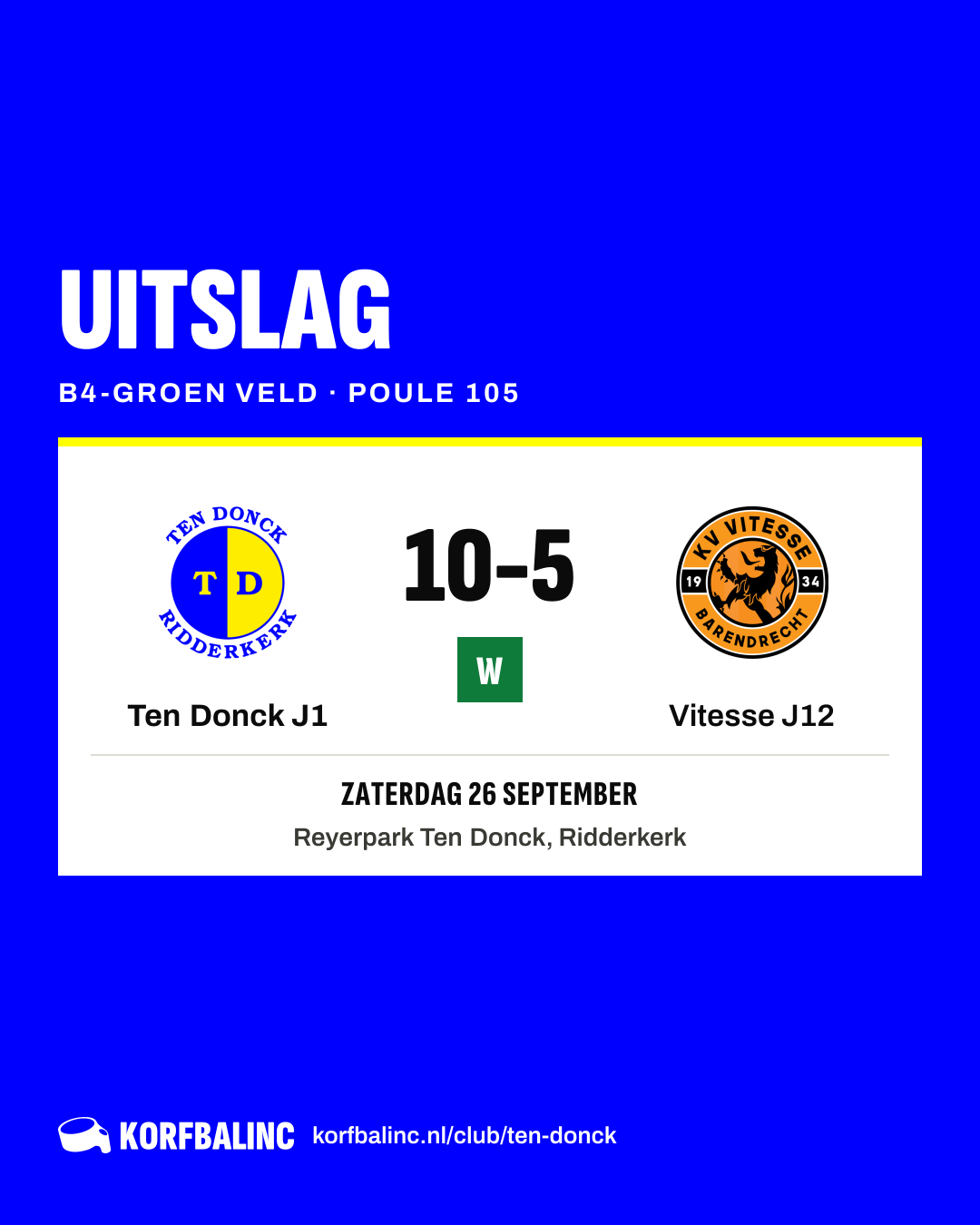 Ten Donck J1 - Vitesse J12