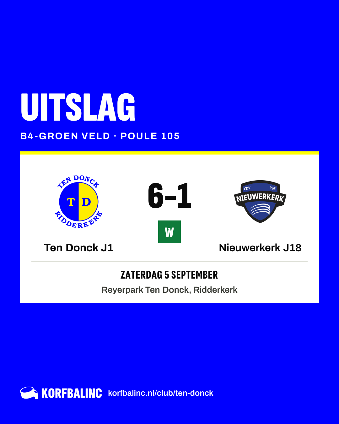 Ten Donck J1 - Nieuwerkerk J18