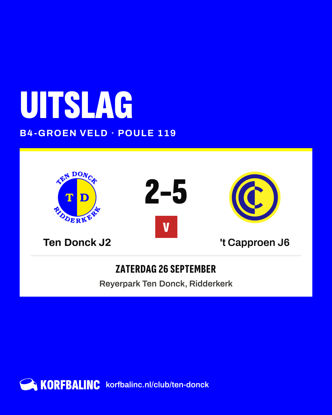 Ten Donck J2 - 't Capproen J6