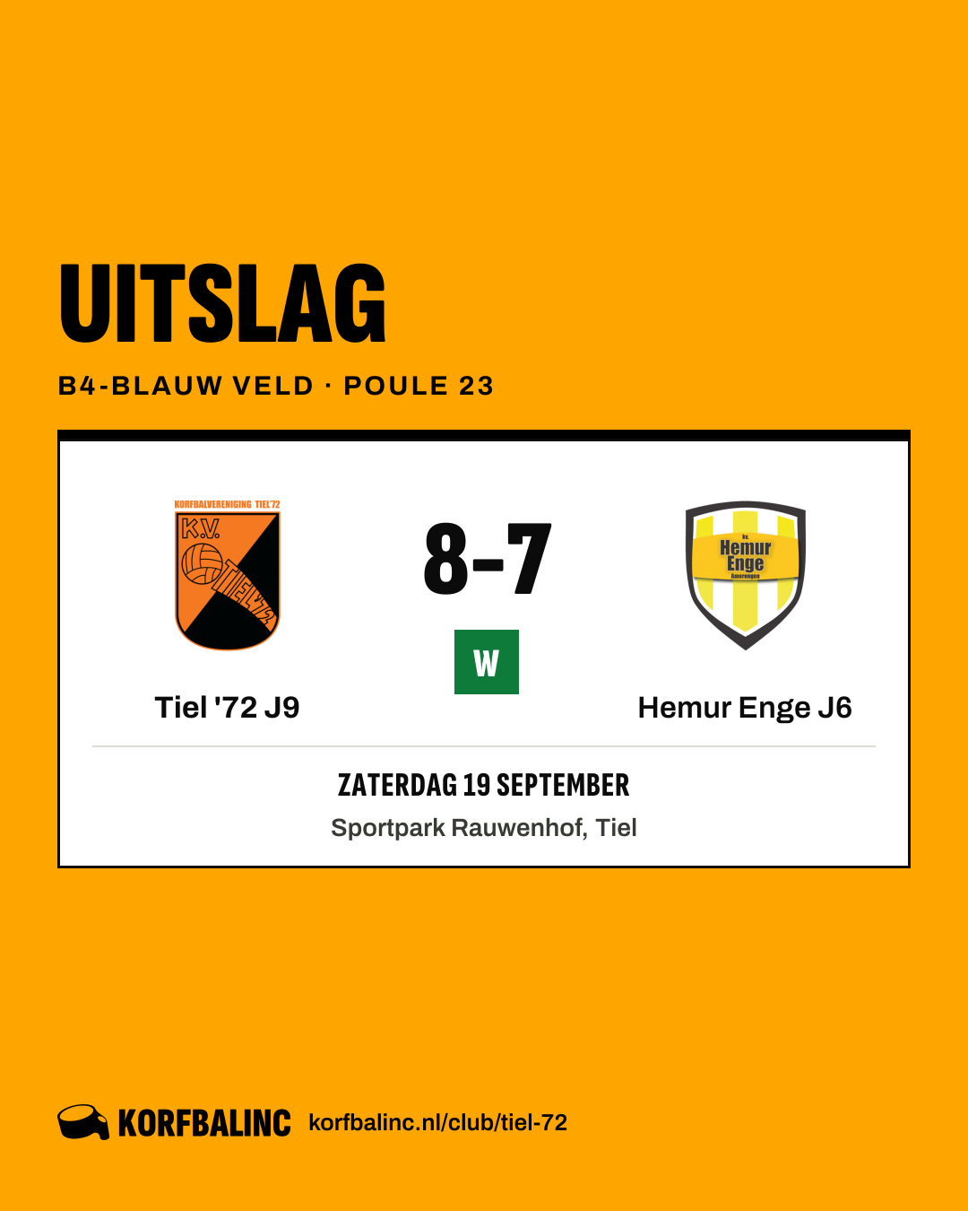 Tiel '72 J9 - Hemur Enge J6
